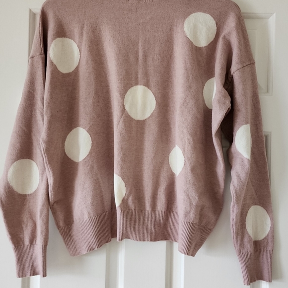 Pink & White Polka Dot sweater - Picture 2 of 5